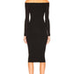 Enza Costa - RIB EXPOSED SHOULDER MIDI DRESS