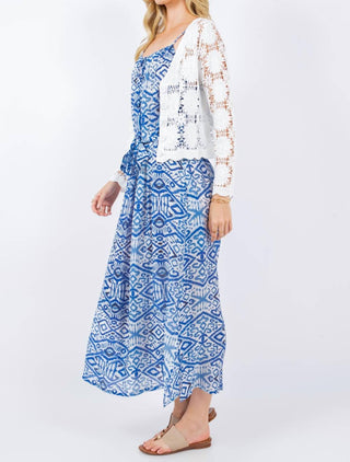 Paparazzi - Cardigan curto de crochê com estampa floral