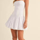 Klesis - Sleeveless Chevron Drop Waist Balloon Skirt Mini Dress