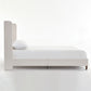 Harper Tall Headboard Upholstered Bed in Textured Ivory Canvas