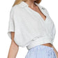 Aakaa - Marina Surplice Stripes Crop Top