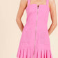 Baby Pink - Pleated Detail Mini Dress