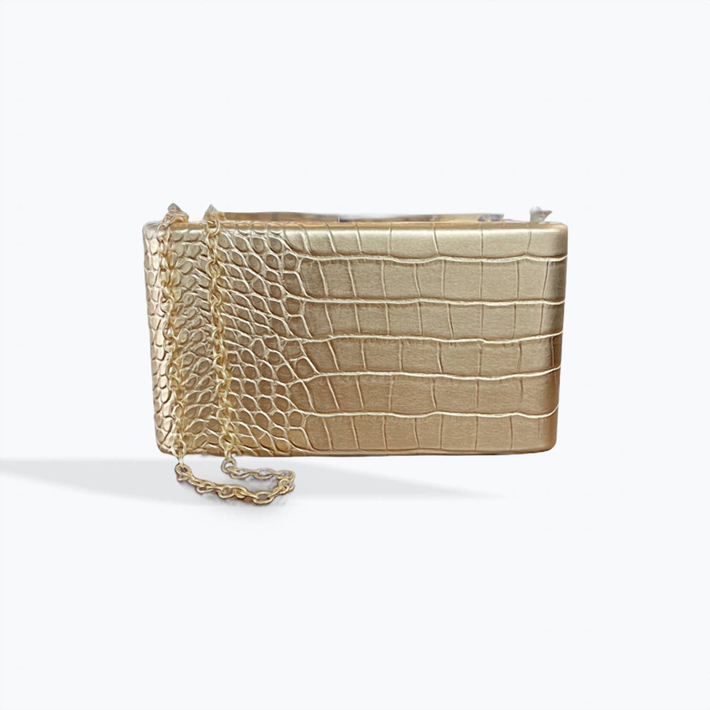 42 Gold - Women's Croc Embossed Clutch