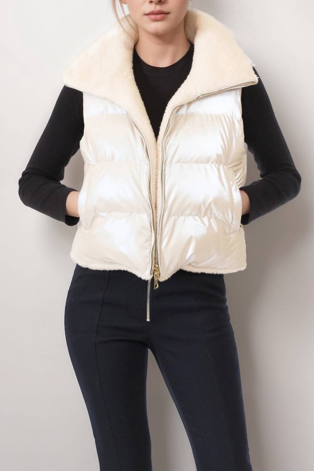 Belle Fare - Lodi Faux Shearling Reversible Vest