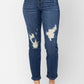 Judy Blue - ZigZag Button Fly Boyfriend Jean
