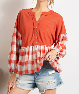 Easel - Women's Thermal Babydoll Top