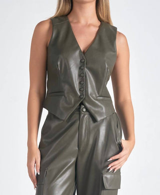 Elan - COLETE DE COURO SINTÉTICO