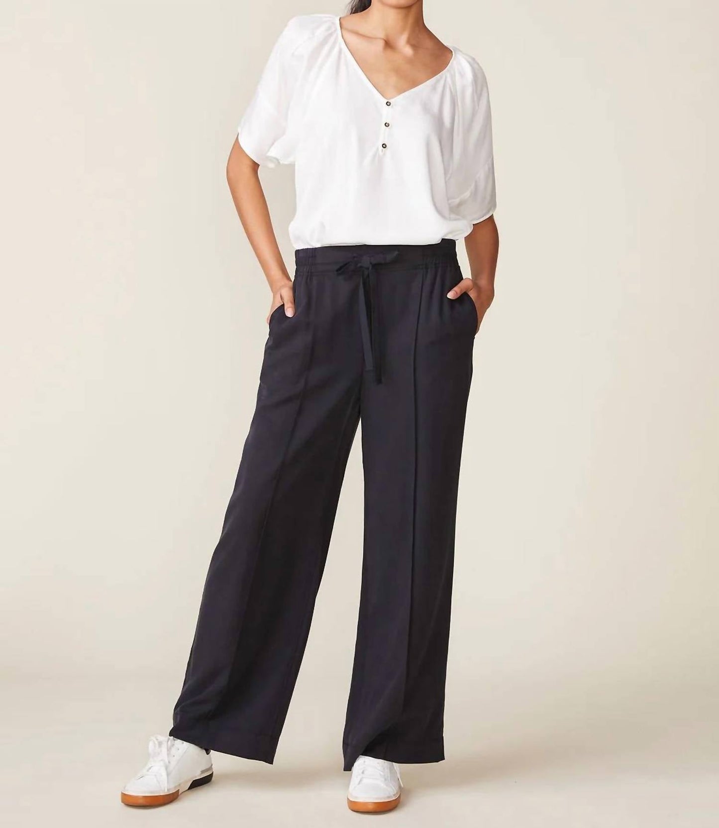 Anthem The Label - Seamed Front Straight Leg Tencel Pants