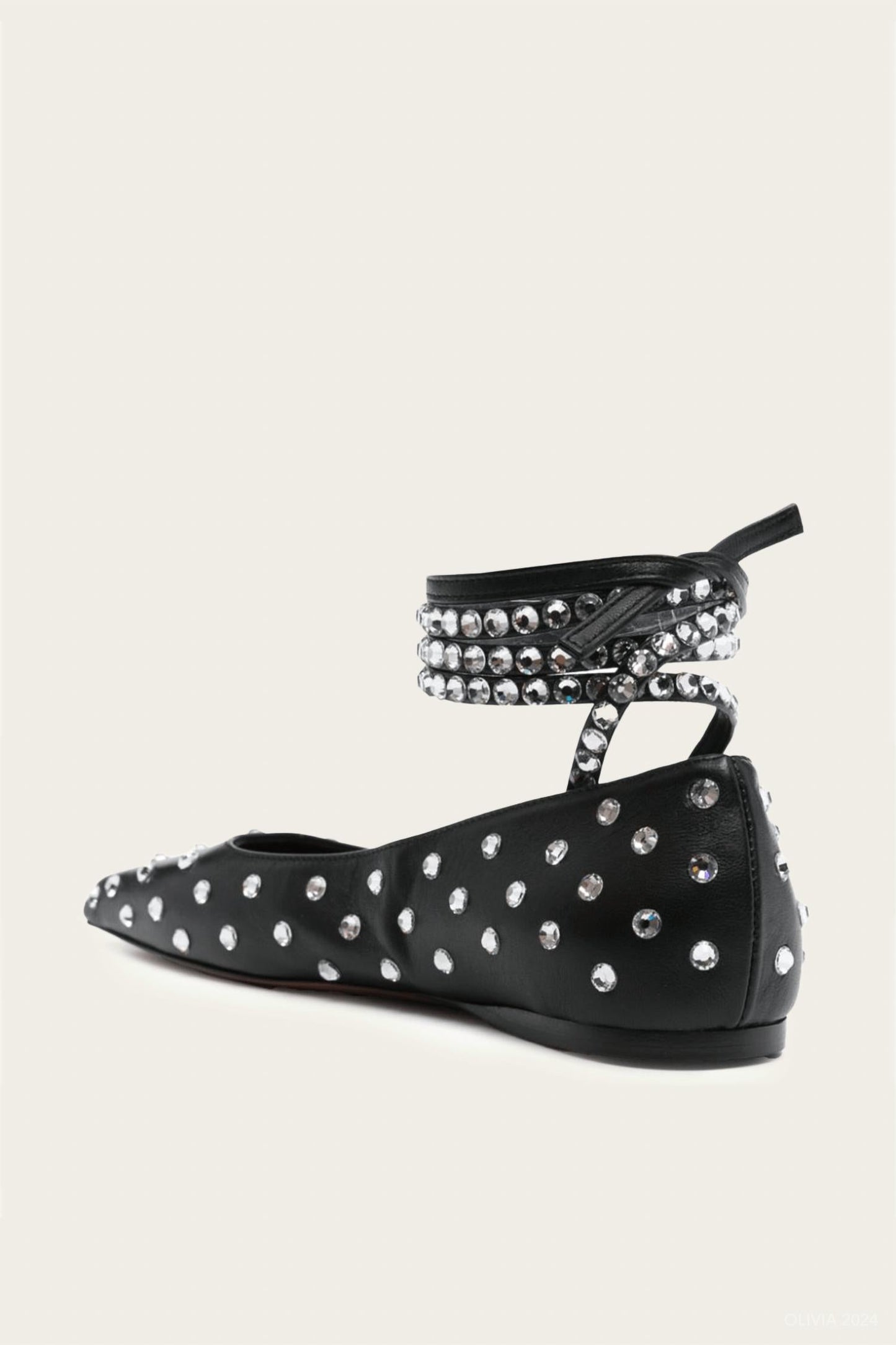 Amina Muaddi - Women's Ane Crystal Lace Up Flat