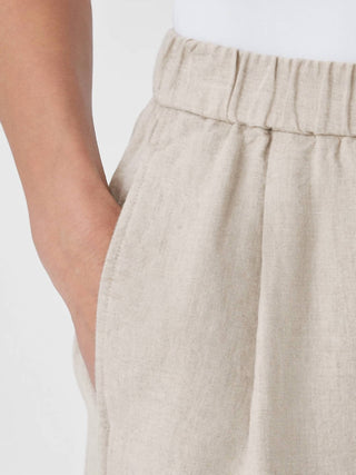 Eileen Fisher - Calça lanterna plissada de linho no tornozelo