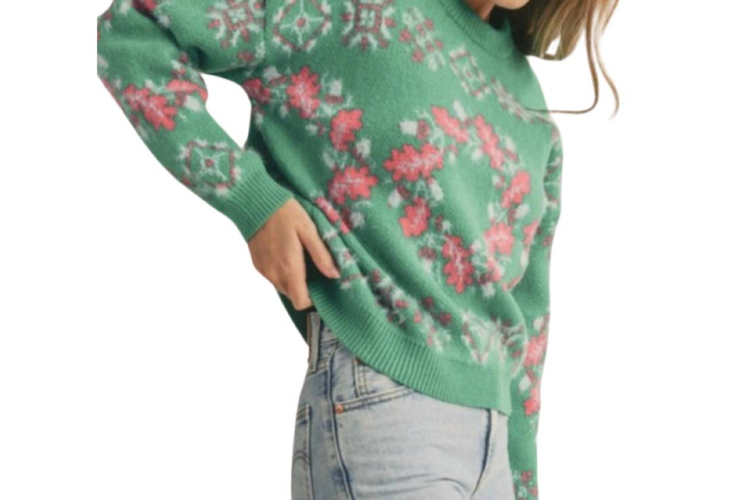 &Merci - Mixed Knit Faire Isle Sweater