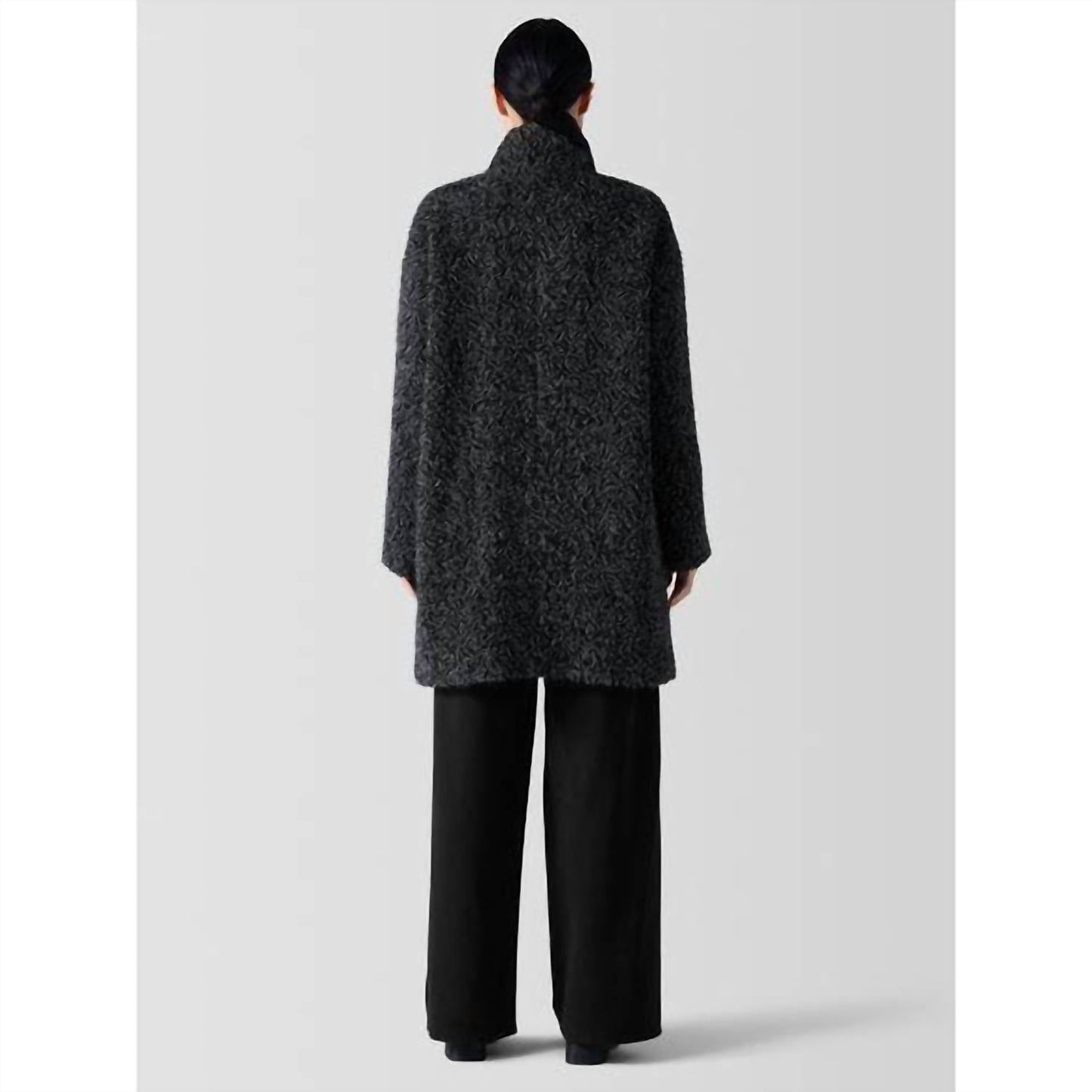 Eileen Fisher - Curly Alpaca Stand Collar Coat