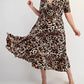The Curve La - Plus Size Surplice Midi Dress With Full Skirt