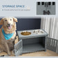PawHut Large Elevated Dog Bowls with Storage Cabinet