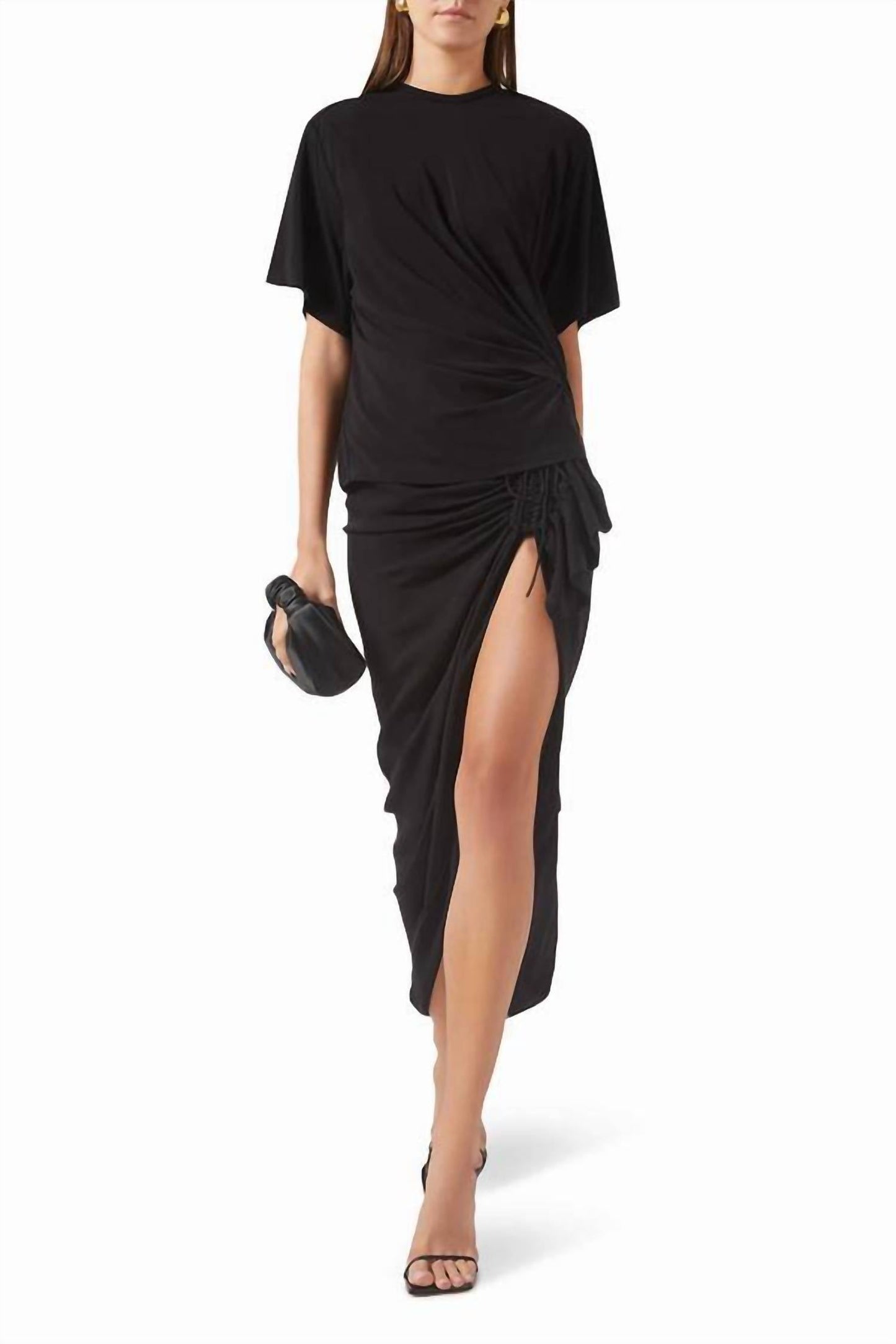 Christopher Esber - Cadence Ruched Maxi Split Skirt