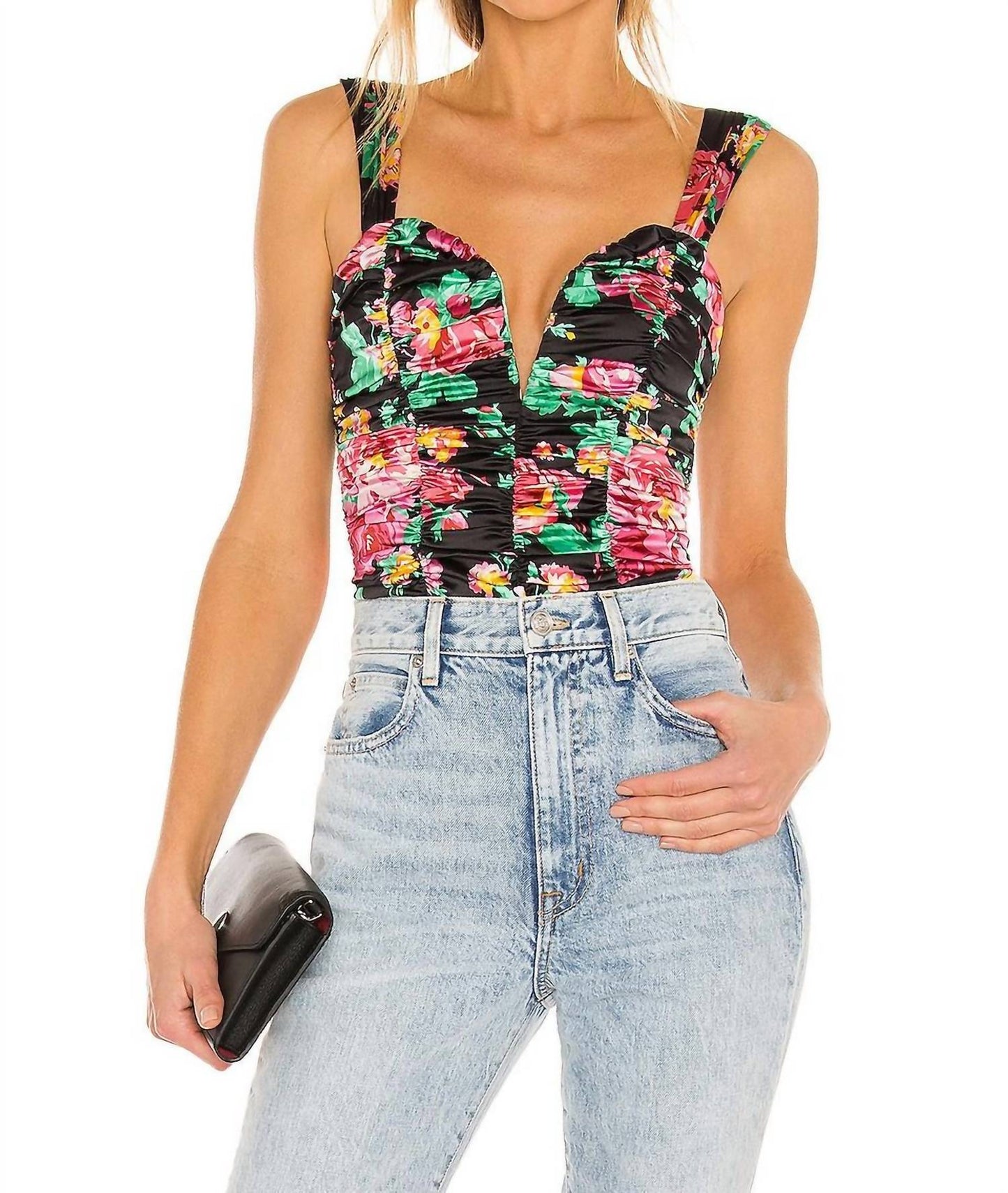 For Love & Lemons - Jolie Ruched Seaming Bodysuit