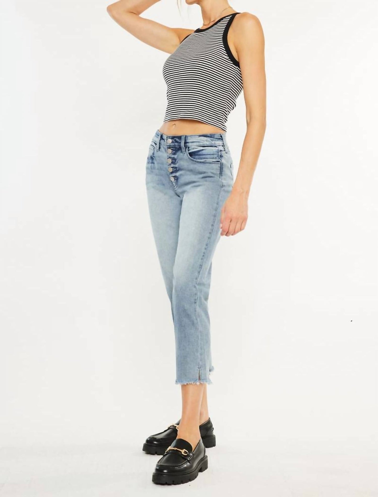 Kancan - High Rise Straight Fit Leg Jeans