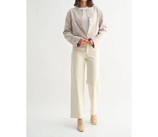 Fun 2 Fun - Suede Button Down Jacket