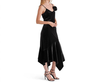 Steve Madden - Vestido midi Lucille Velvet Rosette