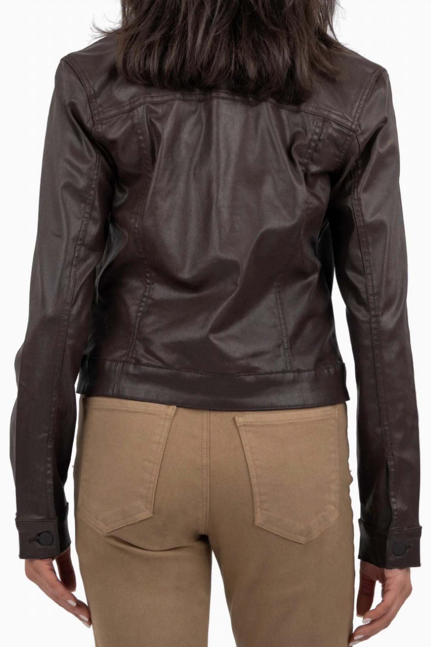Kut From The Kloth - Julia Coated Crop Denim Trucker Jacket