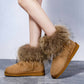 Spring Step Shoes - Women's Shearling Winter Boots With Racoon Fur