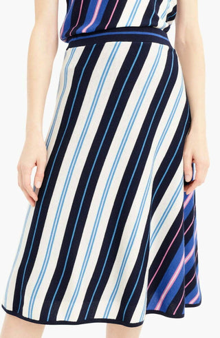 J.Crew - Saia midi em lã merino com listras diagonais