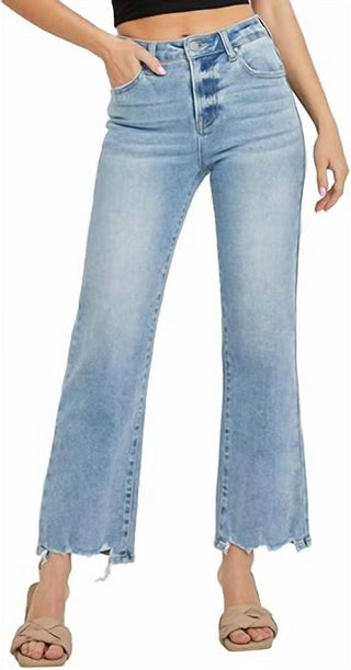 Risen - Calça Jeans Reta Relaxada de Cintura Alta