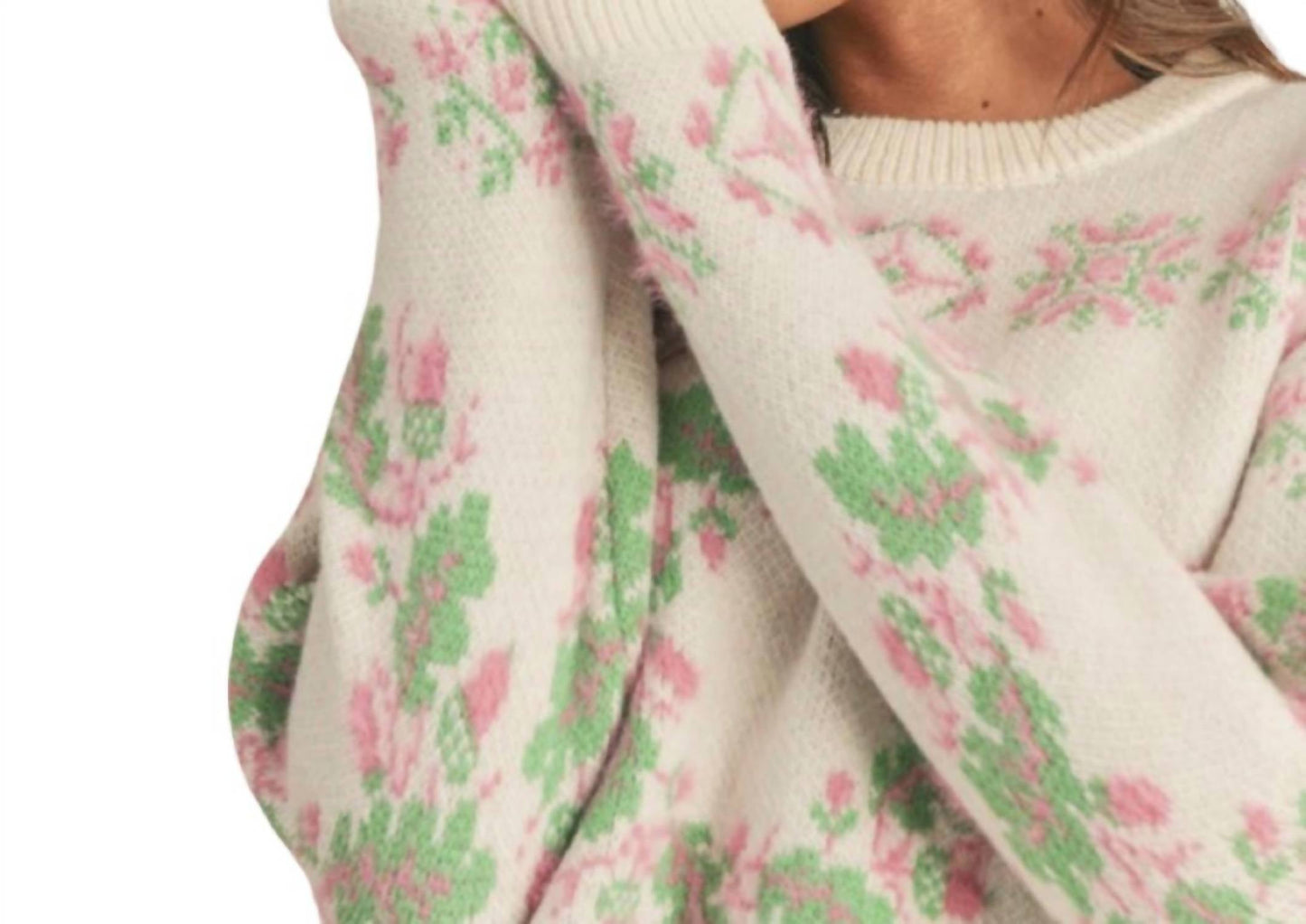 &Merci - Mixed Knit Faire Isle Sweater