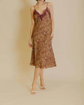 Aureum - Floral Lace Slip Midi Dress