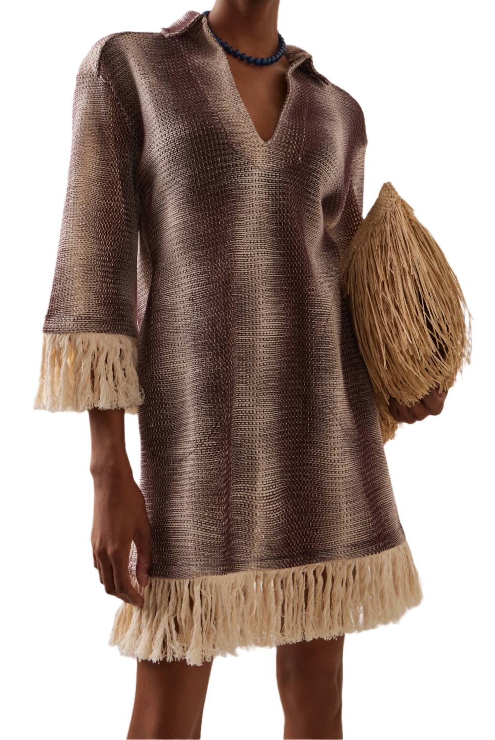 Oas - Aya Net Weave Printed Dress