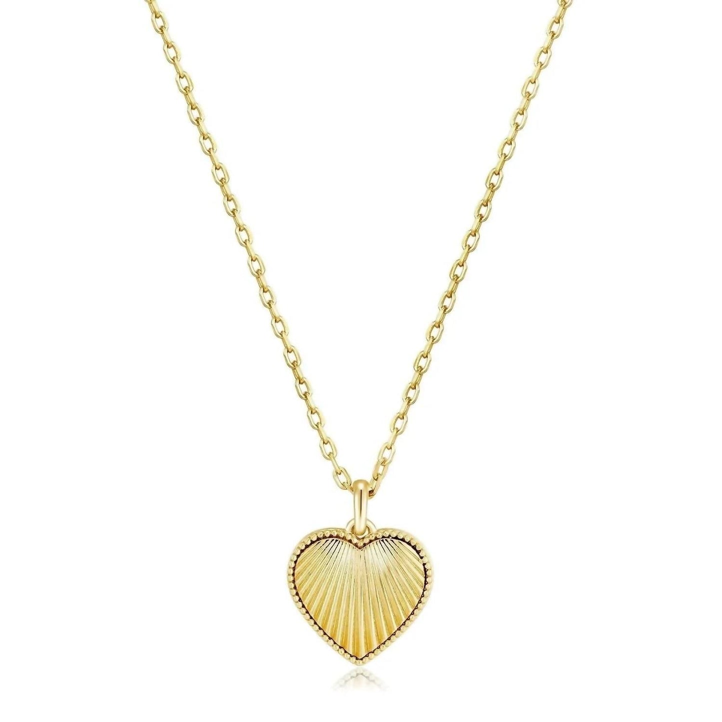 Eklexic - Women's Baby Scalloped Heart Pendant Necklace