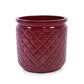 3 Pieces Ceramic Flowerpot Set, Bean Paste Red