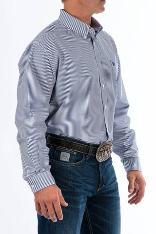Cinch - Men's Royal Stripe Long Sleeve Button Down Shirt