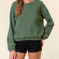 Doe And Rae - Puff Long Sleeve Bottom Elastic Oversized Top