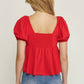 Entro - Bubble Sleeve Babydoll Top