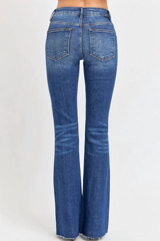 Risen - Calça Jeans Longa Flare Cintura Média