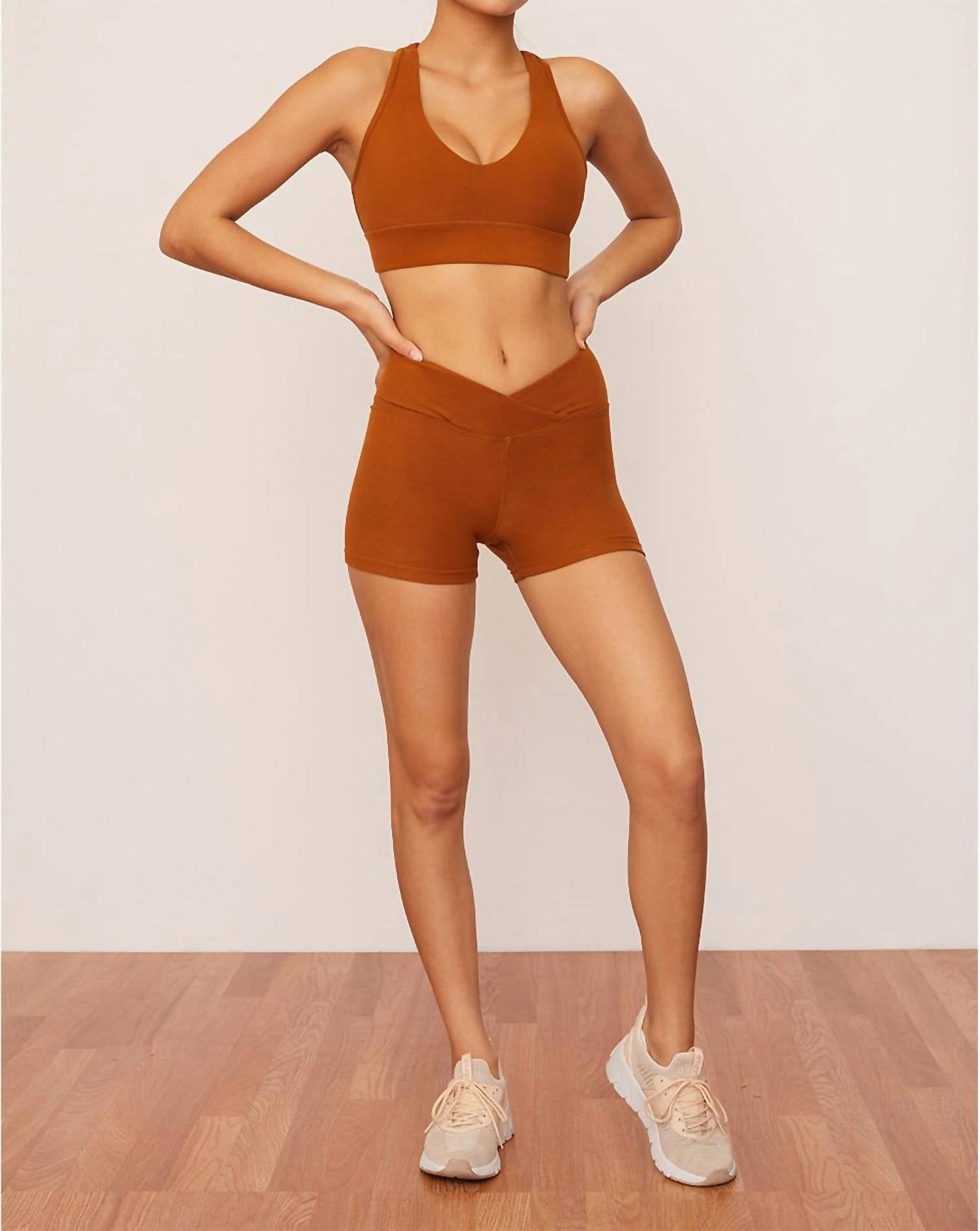 Wolven - Vegan Suede Finish Active Racerback Bra