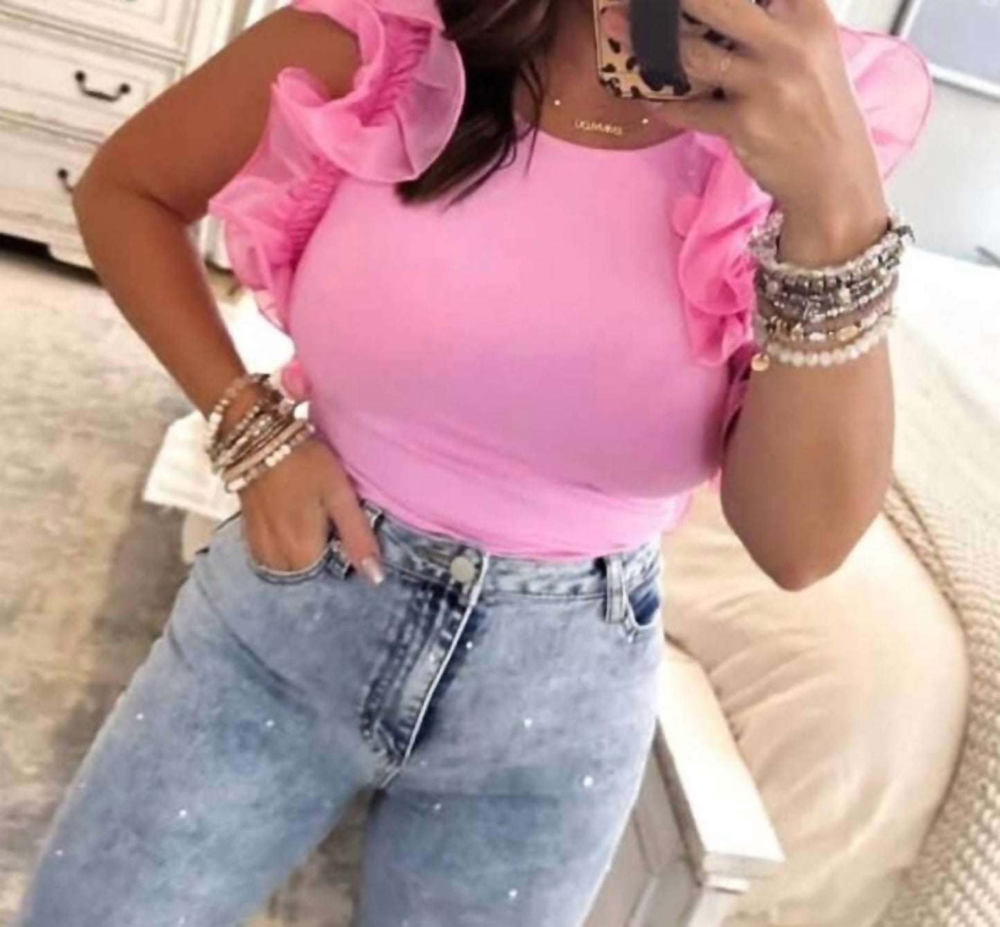 Entro - Backless Ruffled Tank Top