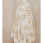 Milio Milano - Palm Print Tiered Maxi Skirt