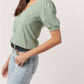 Project Social T - In My Feels Puff Sleeve V-neck Top
