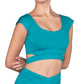 Body Wrappers - Recycled Poly Cap Sleeve Side Band Crop Top