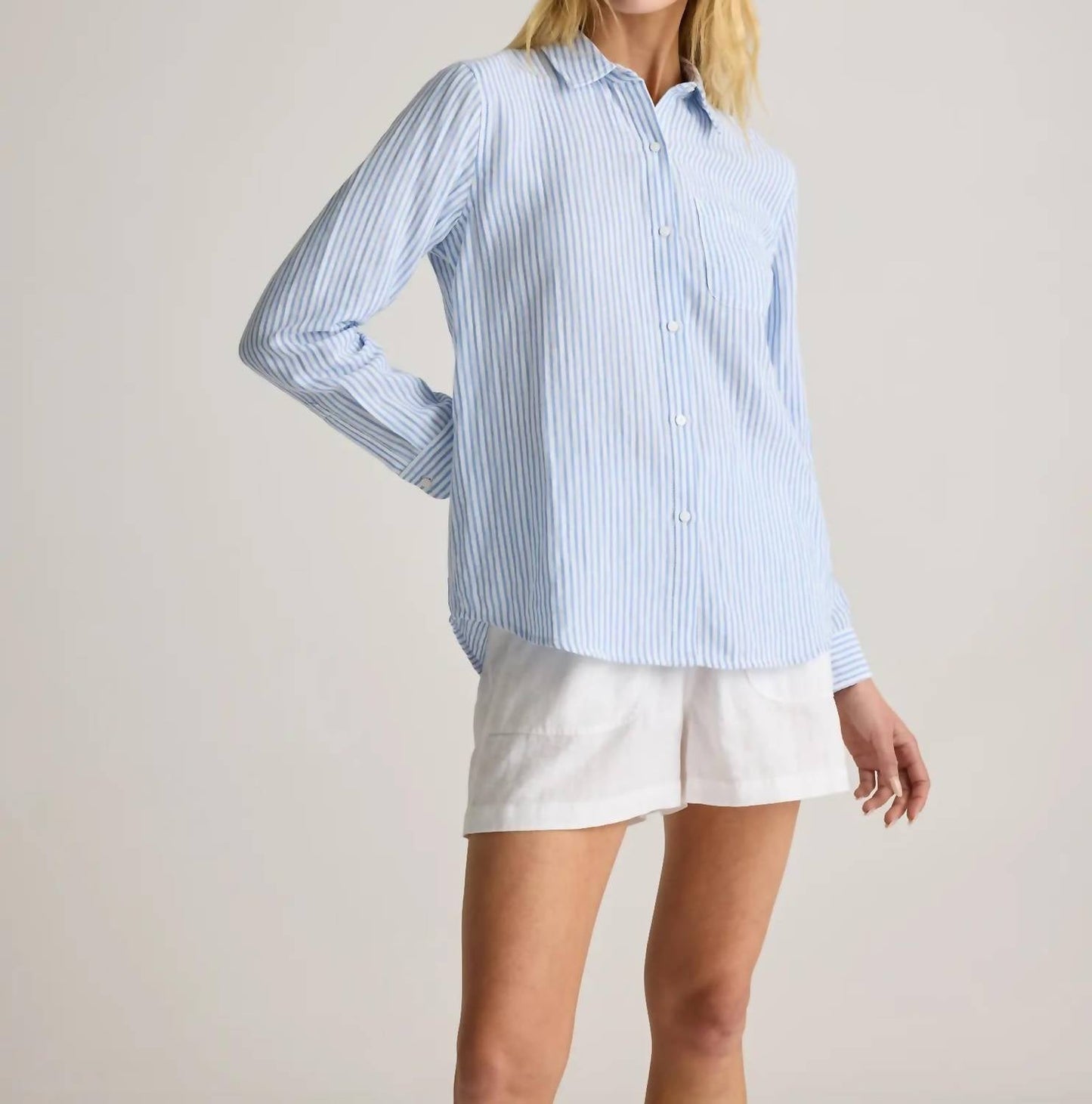 Urban Daizy - Lightweight Pin Stripe Long Sleeve Shirt