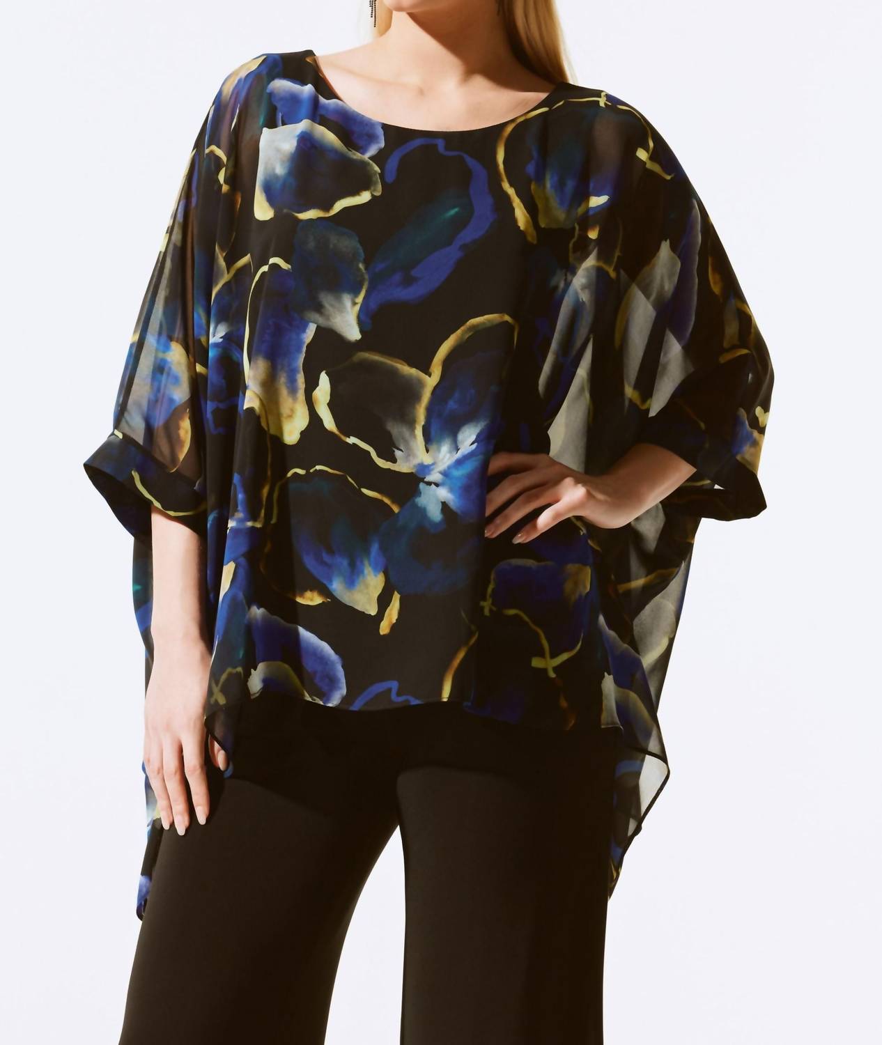 Joseph Ribkoff - Floral Chiffon Poncho Top
