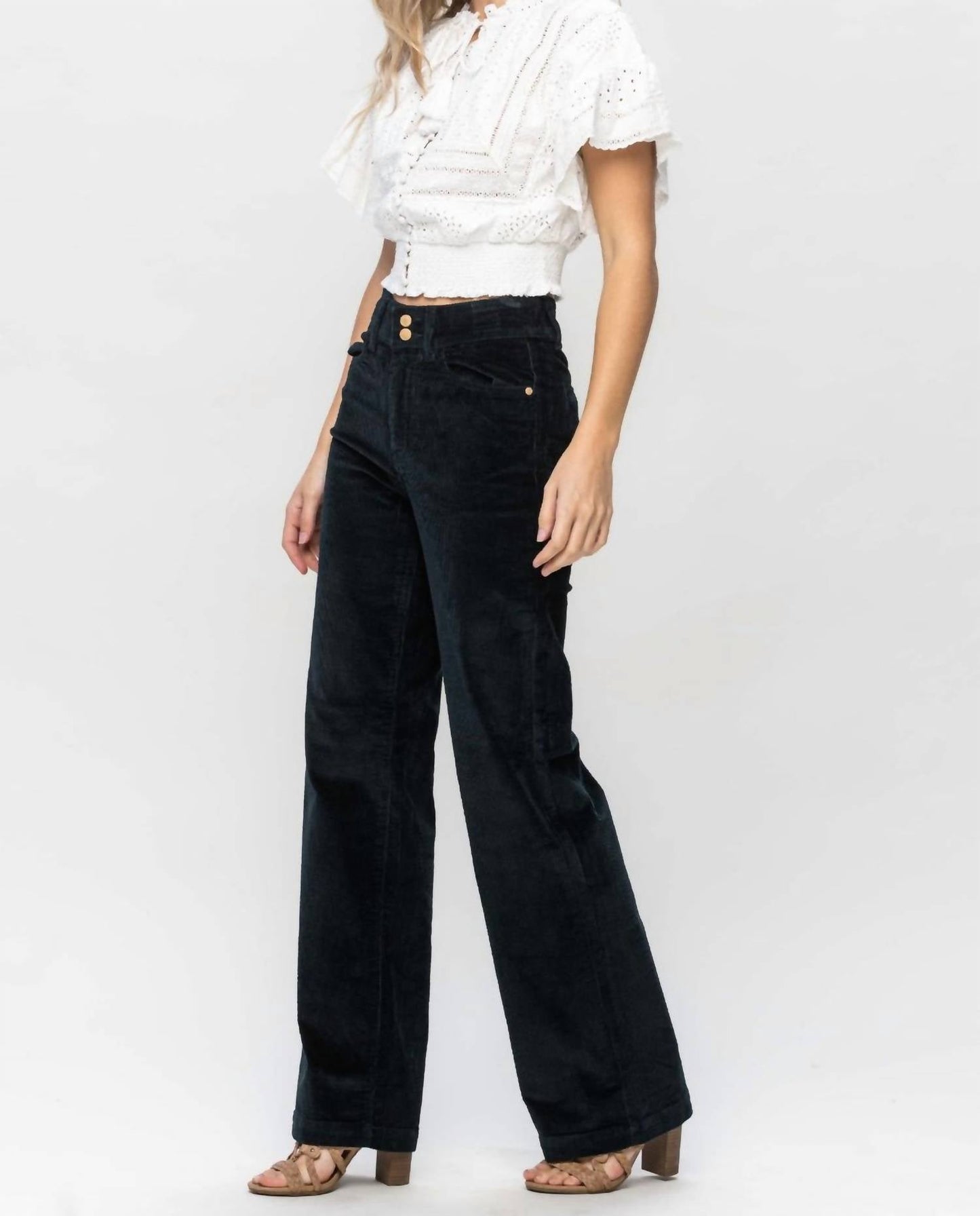 Judy Blue - High Waist Overdyed Corduroy Trouser