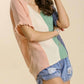 Umgee - Color Block Cotton Gauze Top,