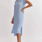 Entro - Ribbed Short Sleeve Midi Dress