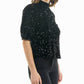 Nicole Miller - Ava Velvet Sequin Short Sleeve Top