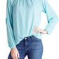 Kensie - Georgette Back Neck Tie Long Sleeve Top