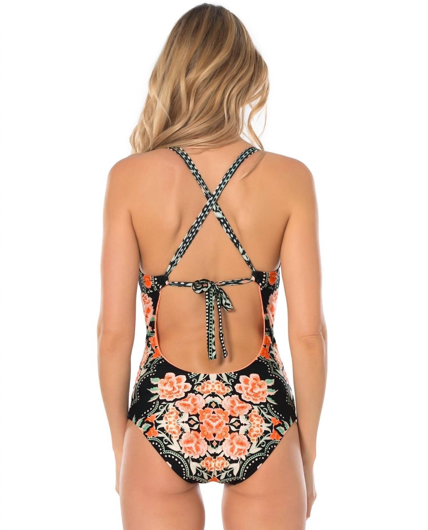Becca - Corset Lace Up One Piece Swimsuit
