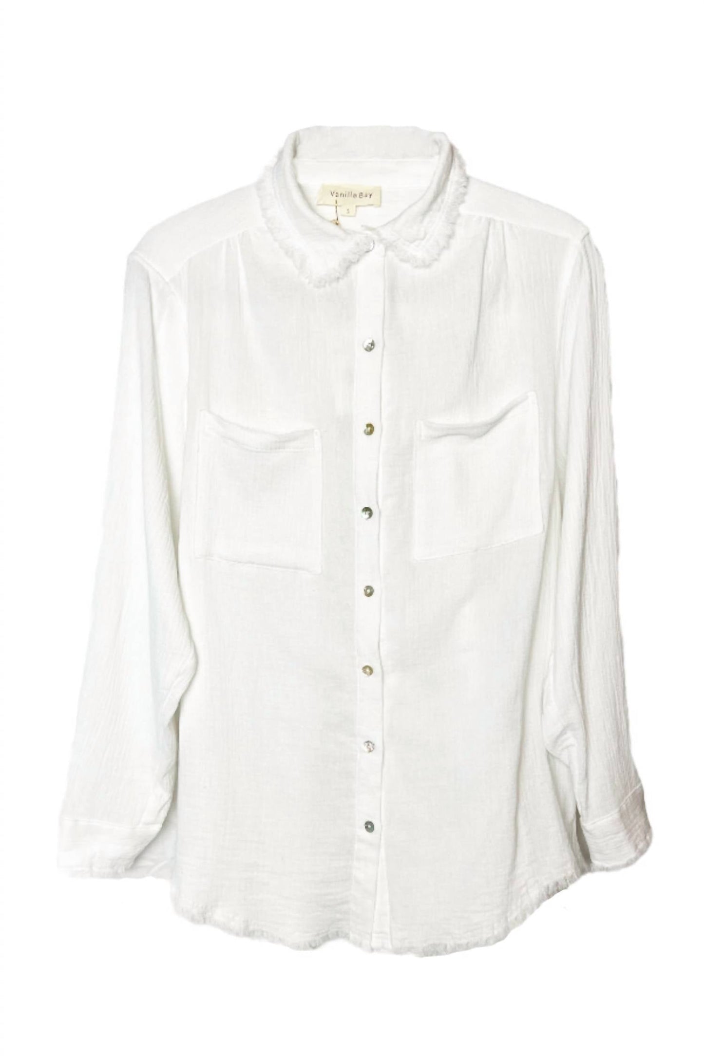 A Beauty By Bnb - Fray Gauze Blouse Top